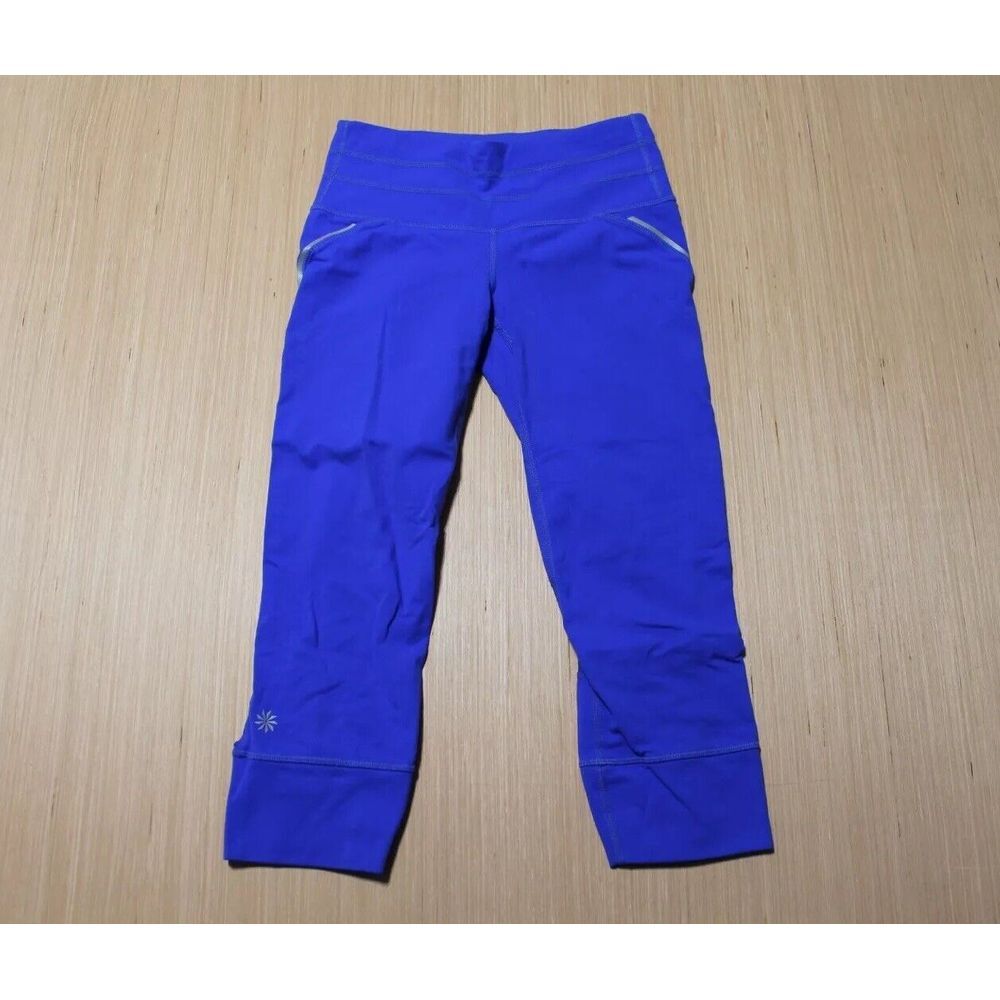 Athleta Leggings Pants‎ Women XS Cobalt Blue Pull On Mid Rise Nylon Blend